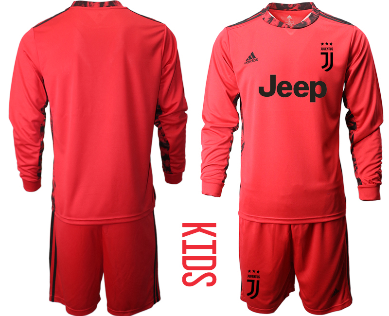 Youth 2020-2021 club Juventus red long sleeved Goalkeeper blank Soccer Jerseys